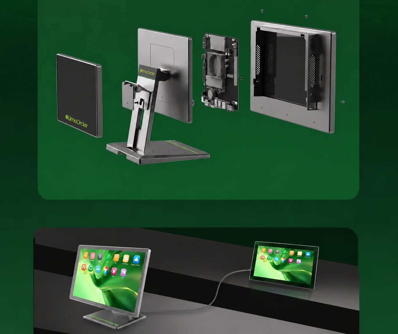LimeOrder P2 modular hardware with a separate customer display