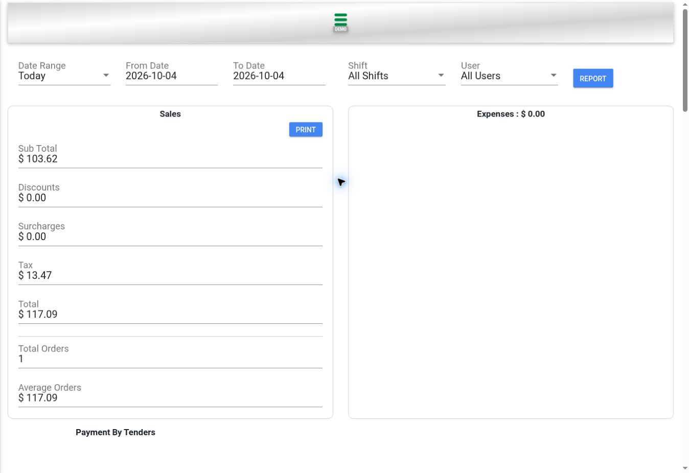 2. Choose date, shift, and user