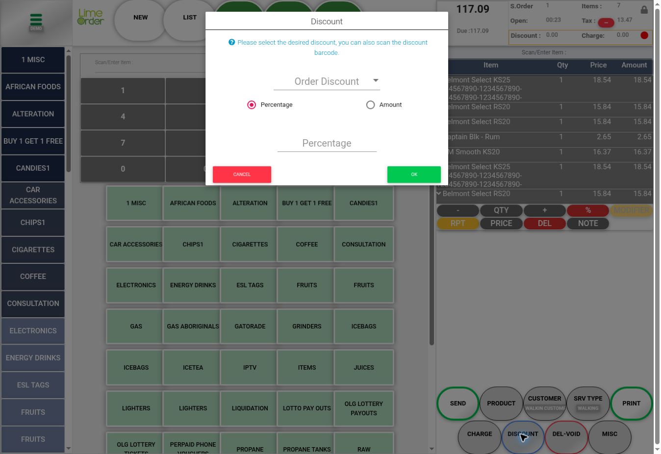 2. Choose discount and calculation type